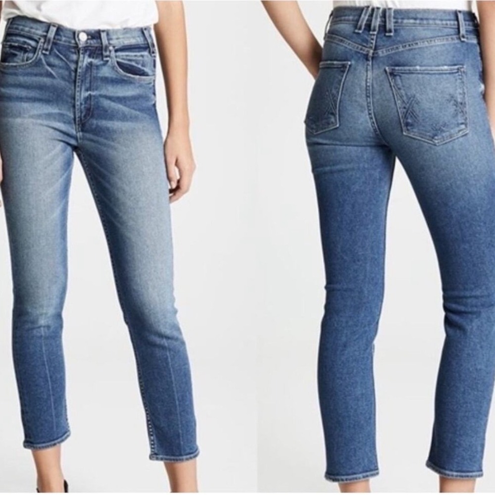 Anthropologie McGuire High Rise Straight Crop Denim Jeans Med Wash Chic 27" $248